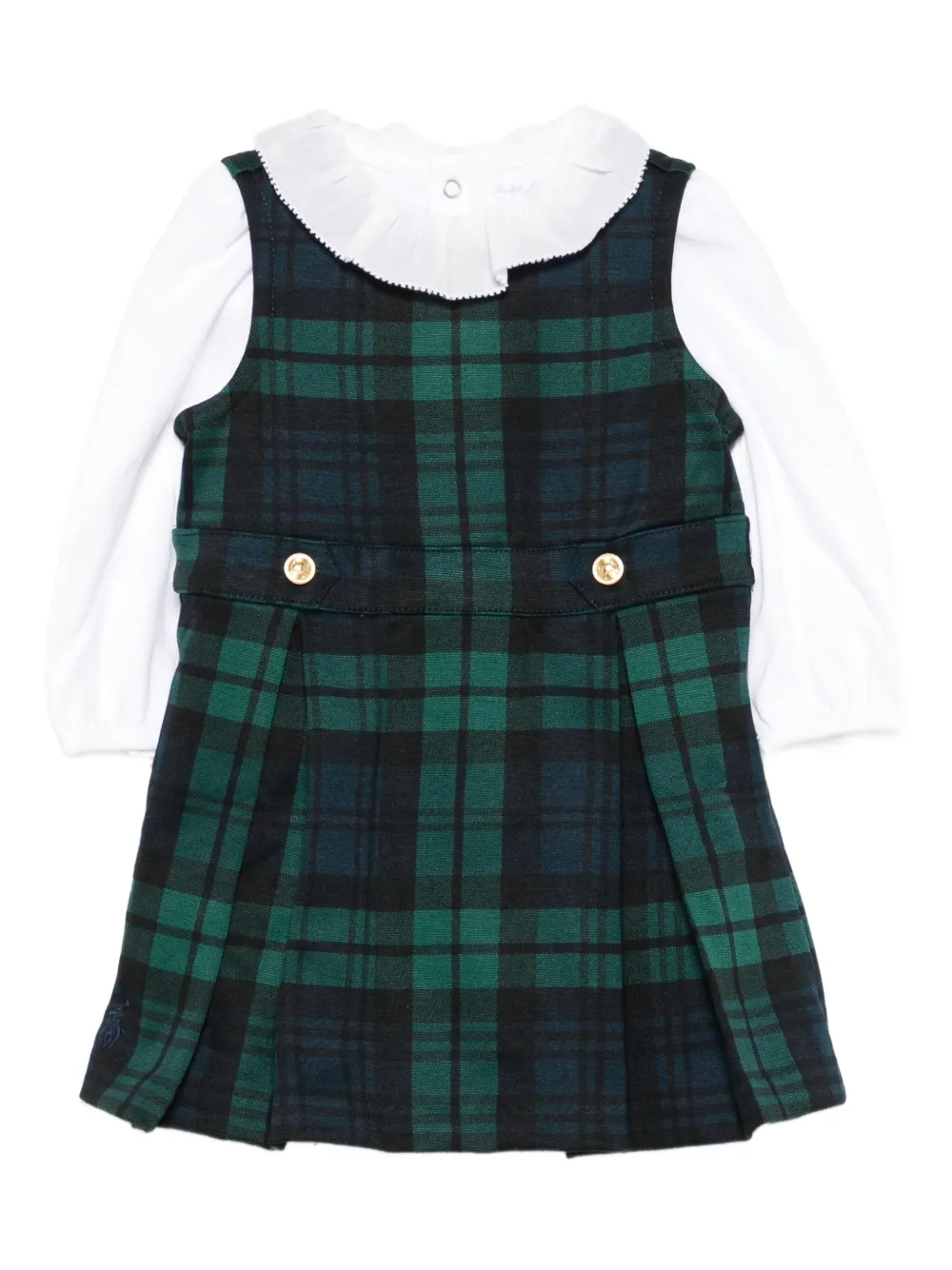POLO RALPH LAUREN KIDS pleated plaid dress | Green | Image 1