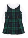 POLO RALPH LAUREN KIDS pleated plaid dress - Green