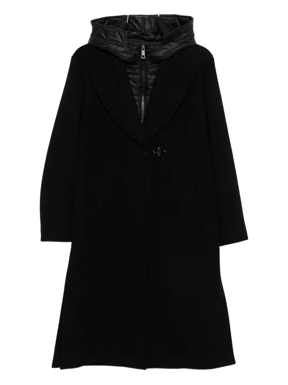 Fay Women Double Front Coat In Wool And Cashmere In Black