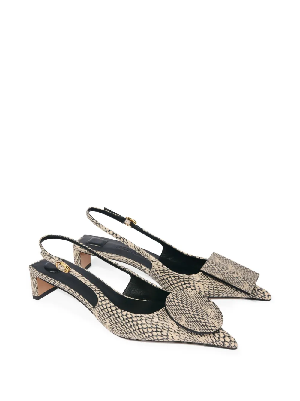Jacquemus snakeskin-print slingback pumps Neutrals