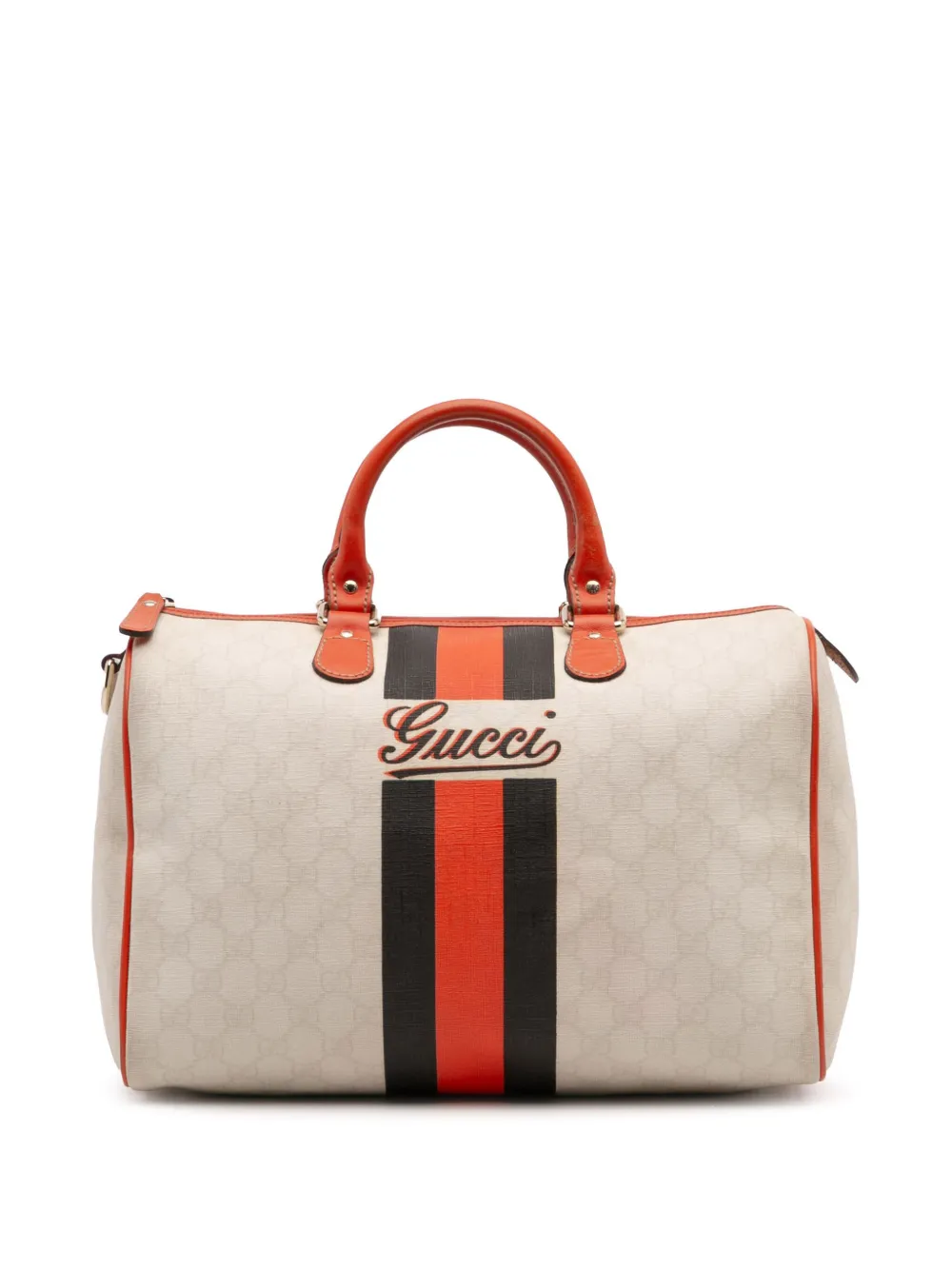 Gucci Pre-Owned 2016-2025 GGスプリーム ジョイ ウェブ ボストンバッグ - ホワイト Gucci Pre-Owned 2016-2025 GGスプリーム ジョイ ウェブ ボストンバッグ - ホワイト