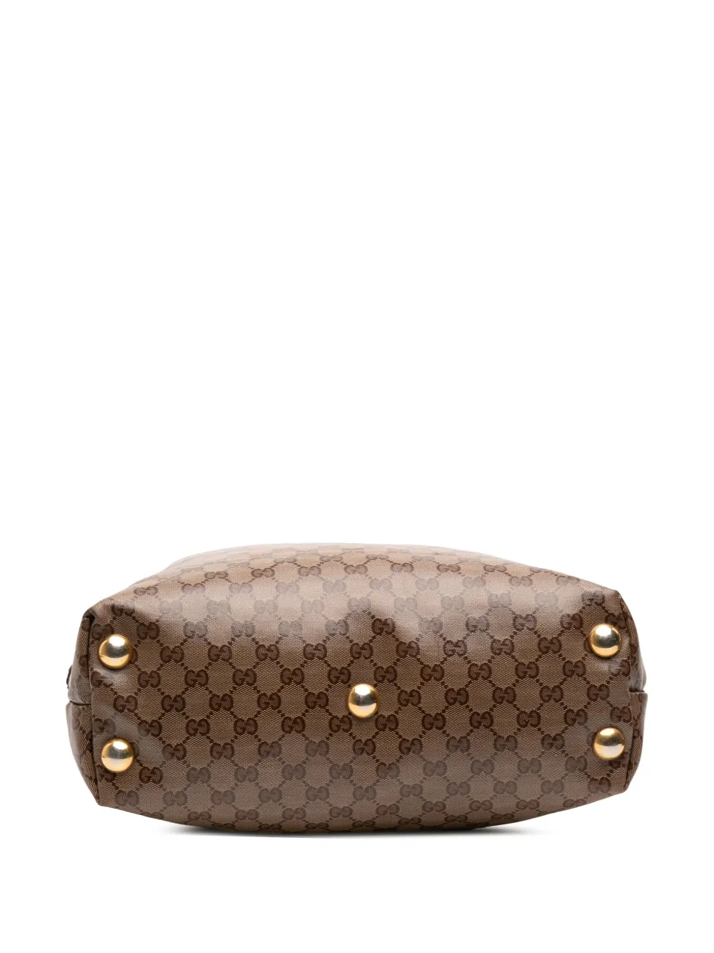Pre-owned Gucci 2000-2015 Babouska Gg Crystal Tote Bag In Brown