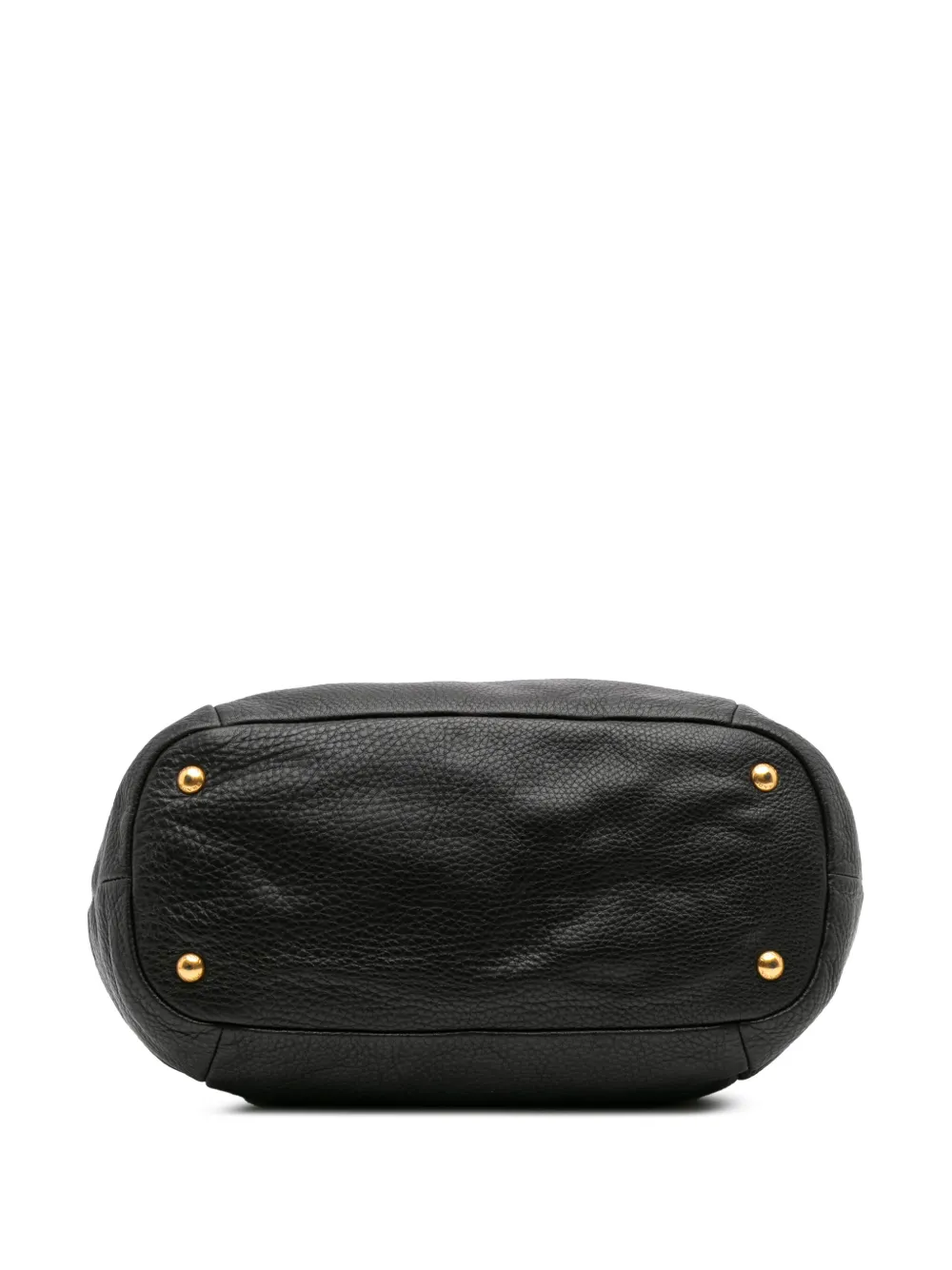 Pre-owned Prada 2000-2025 Vitello Daino Open Convertible Tote Satchel In Black