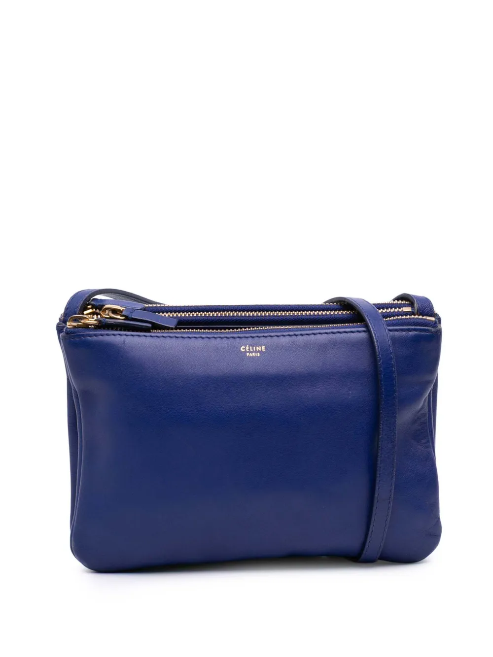 Celine Pre-Owned 2013 スモール ラムスキン トリオ ショルダーバッグ - ブルー Celine Pre-Owned 2013 スモール ラムスキン トリオ ショルダーバッグ - ブルー