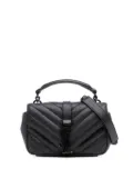 Saint Laurent Pre-Owned 2016 Mini Chevron Sheepskin Monogram College satchel - Black