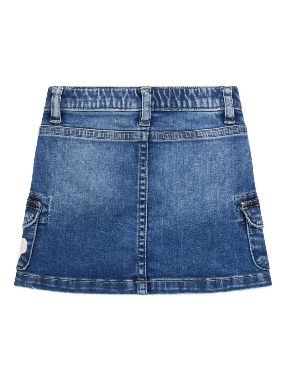 Guess Patch-details Denim Skirt In Blue