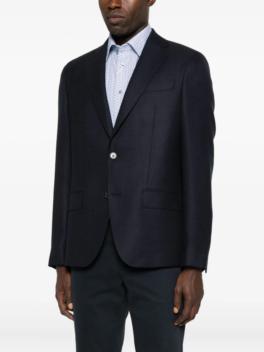 Sand Single-breasted Blazer In Blue