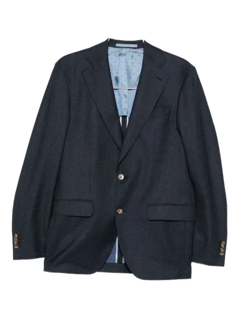 Sand single-breasted wool blazer