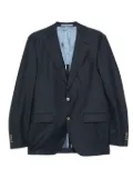 Sand single-breasted wool blazer - Blue