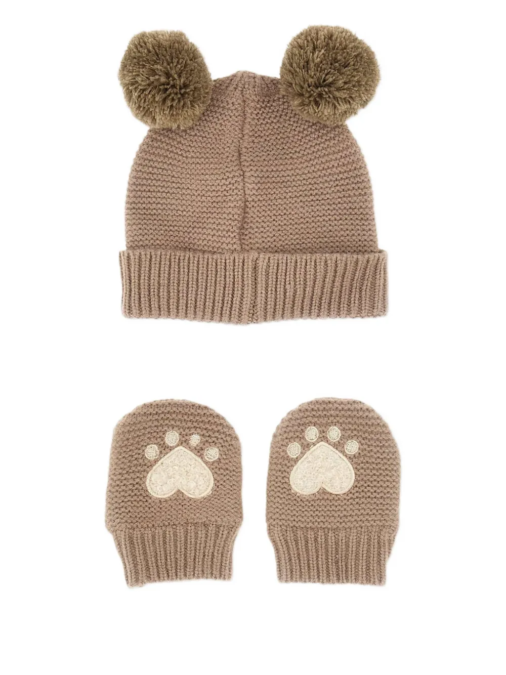 Guess Logo-embroidered Beanie Set In Brown