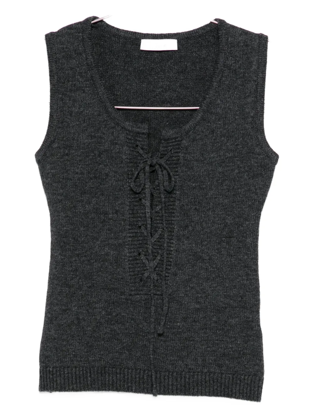 Low Classic Lace-up Top In Black