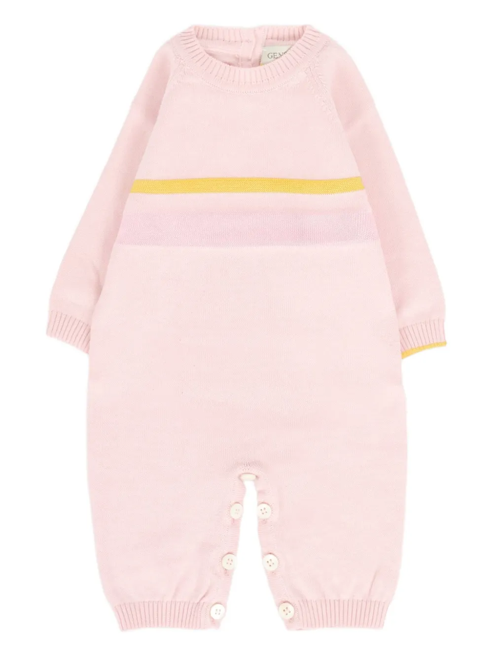 Gensami Babies' Stripe-detail Romper In Pink
