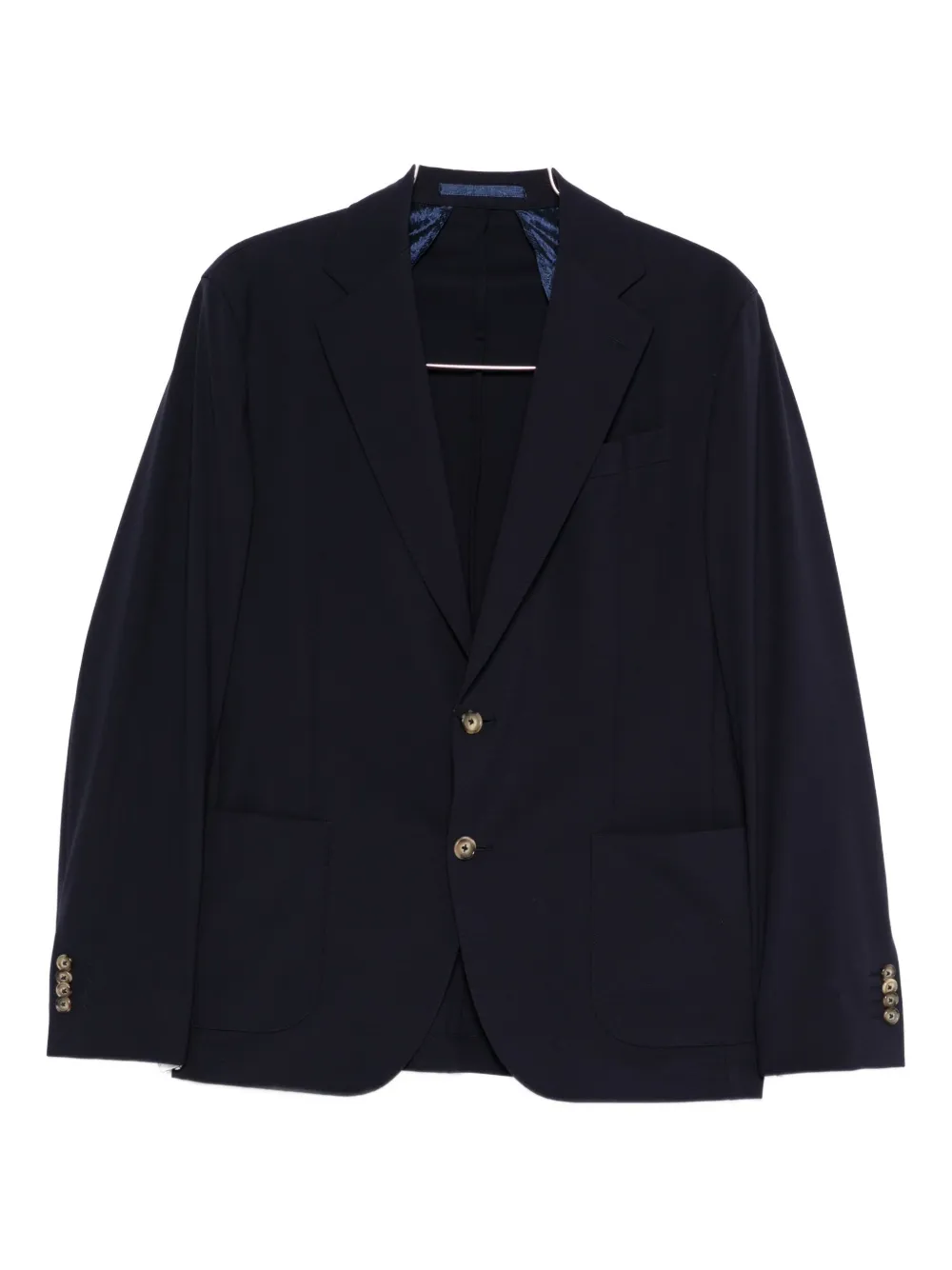Sand single-breasted patch-pocket blazer | Blue | Image 1