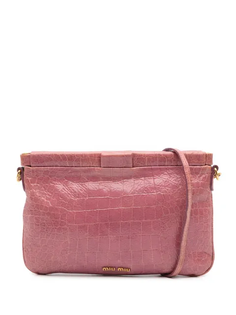 Miu Miu Pre-Owned 2010-2025 Croc Embossed Crackle Patent crossbody bag