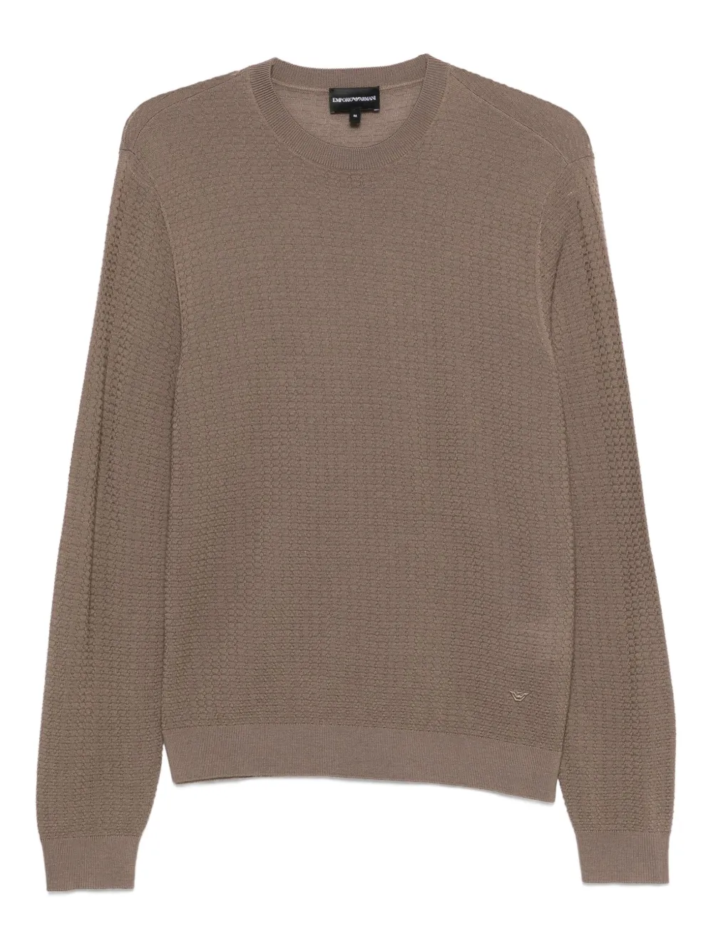 Emporio Armani textured crew-neck sweater | Brown | Image 1
