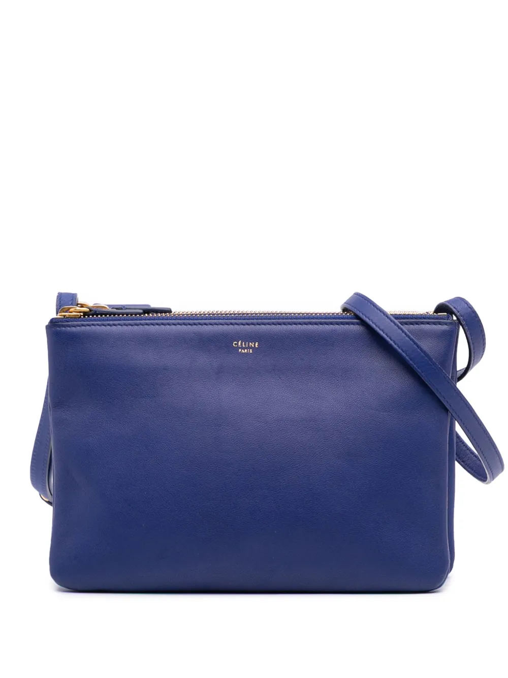 Celine Pre-Owned 2014 スモール ラムスキン トリオ ショルダーバッグ - ブルー Celine Pre-Owned 2014 スモール ラムスキン トリオ ショルダーバッグ - ブルー