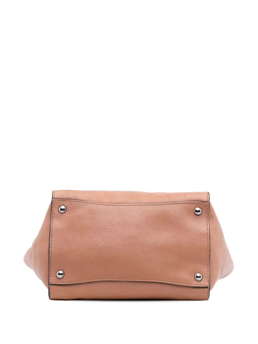 Pre-owned Prada 2010-2025 Glace Calf Twin Pocket Satchel In Brown