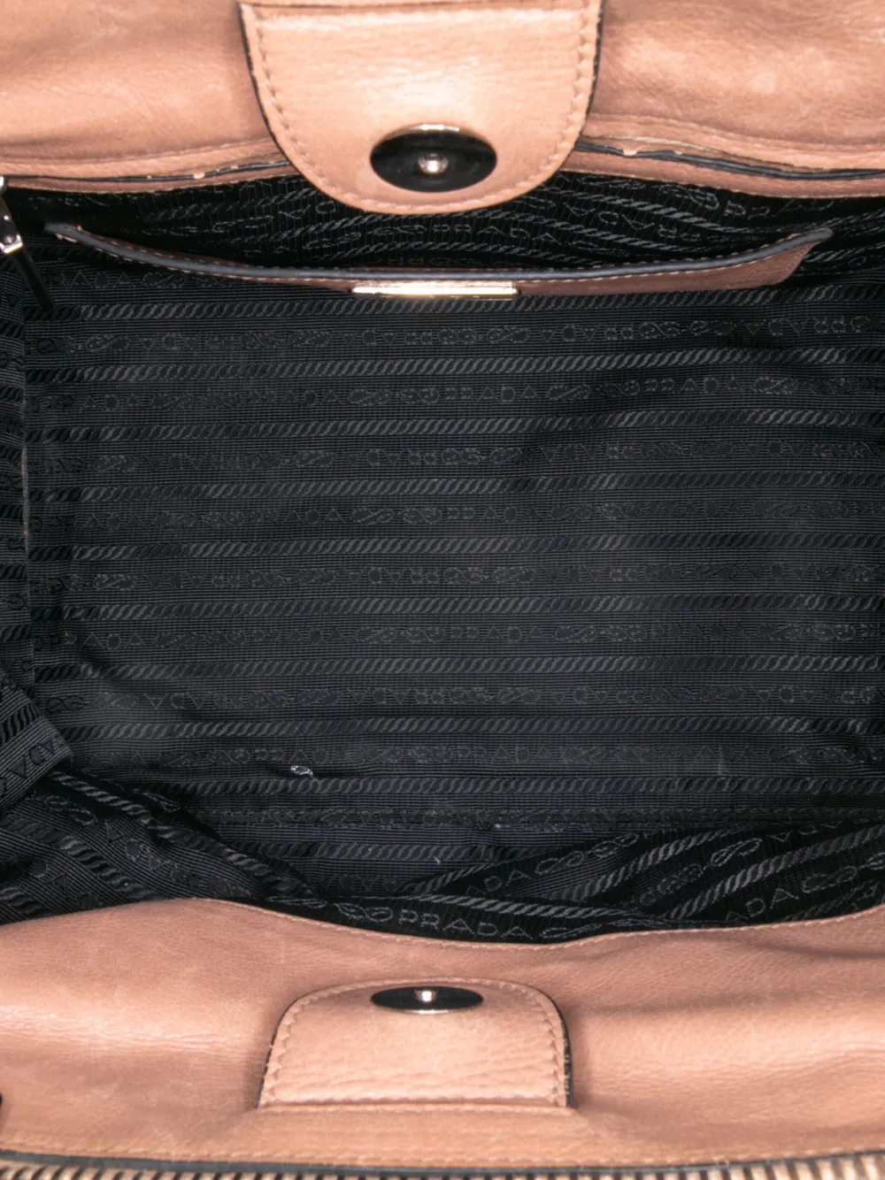 Pre-owned Prada 2010-2025 Glace Calf Twin Pocket Satchel In Brown