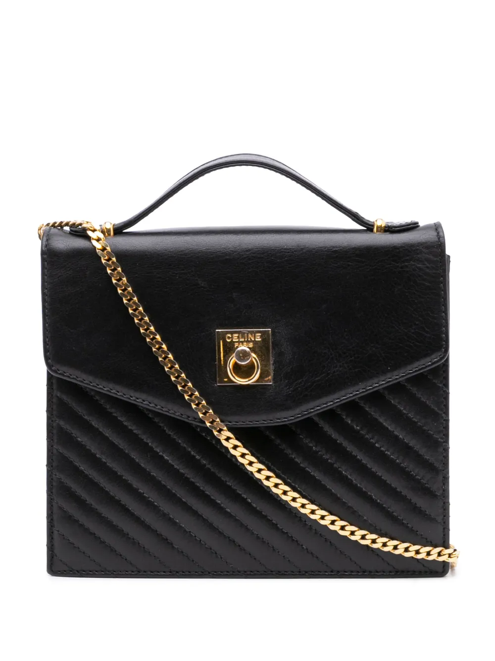 Celine Pre-Owned 1990 Leather satchel - ブラック Celine Pre-Owned 1990 Leather satchel - ブラック