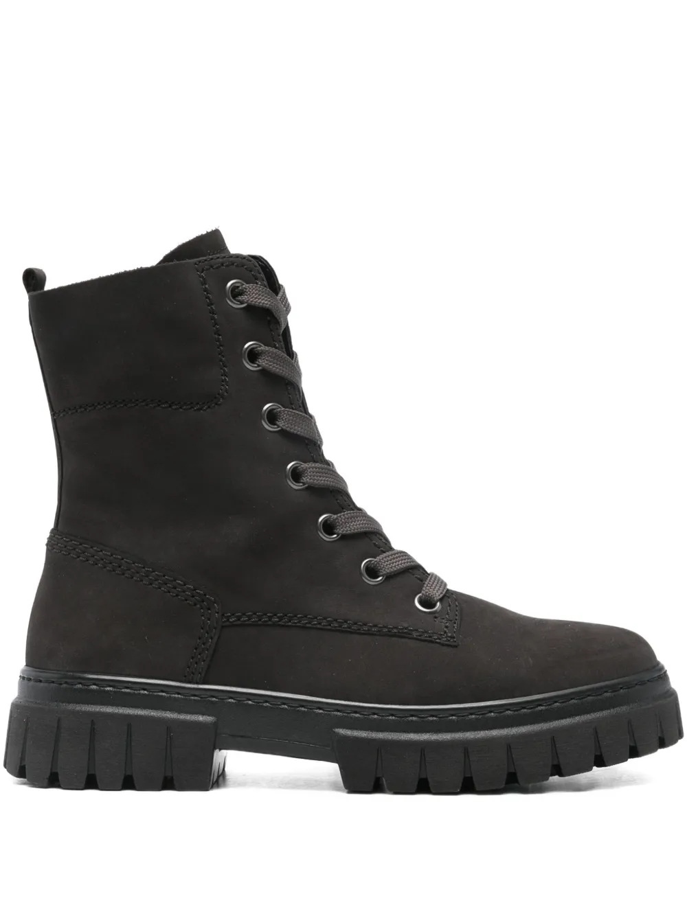 Gabor Lace-up Chunky-sole Boots In Gray