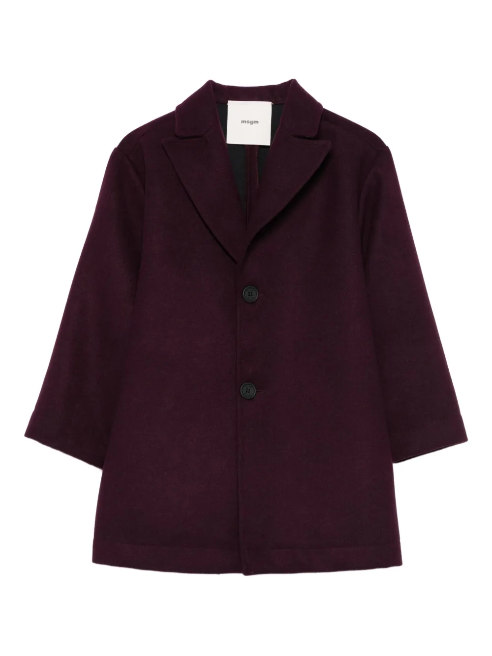 Msgm Single-breasted Coat In Red