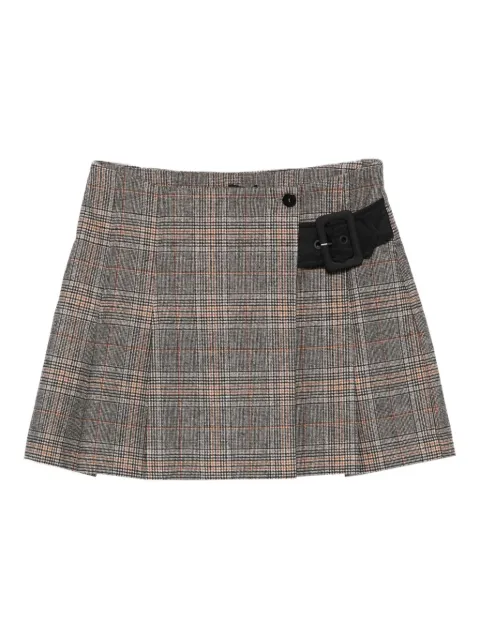 PINKO belted plaid skirt