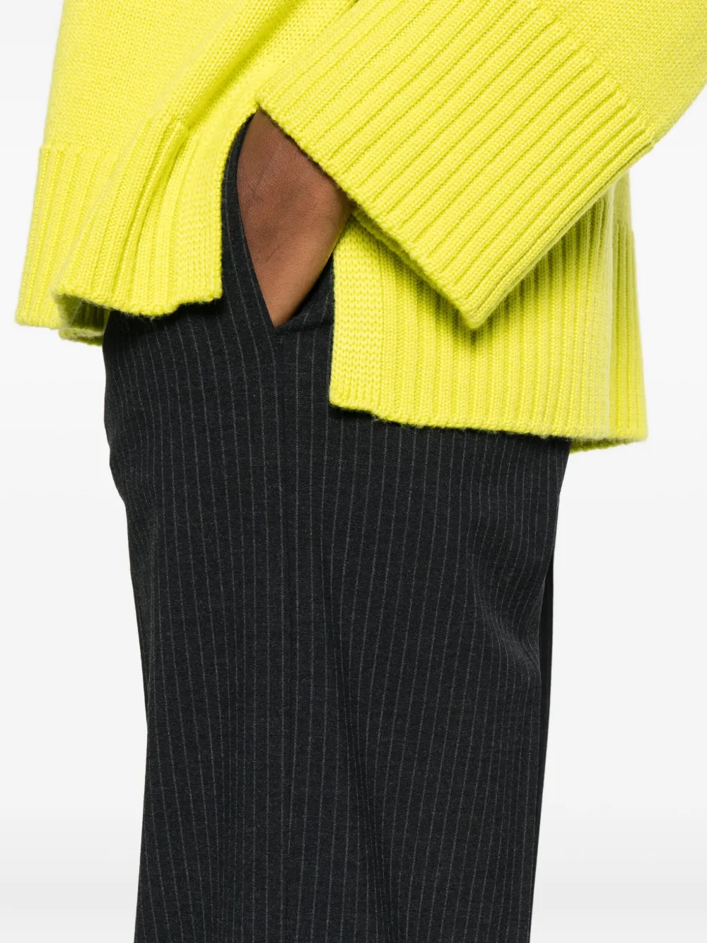 HUGO Broek met krijtstreep Zwart