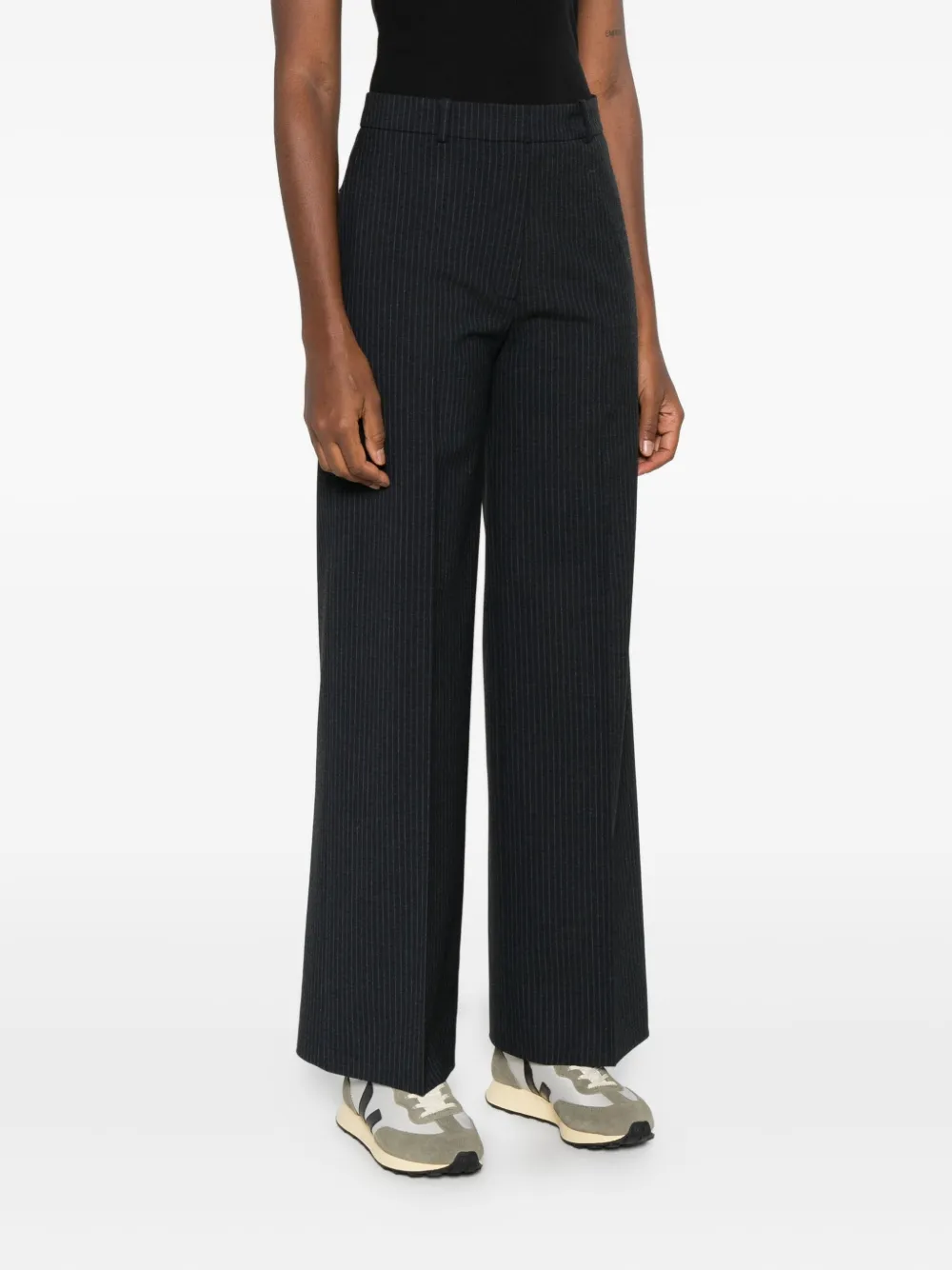 HUGO Broek met krijtstreep Zwart