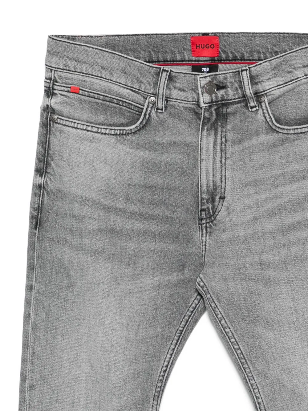 HUGO Jeans met logoplakkaat Grijs