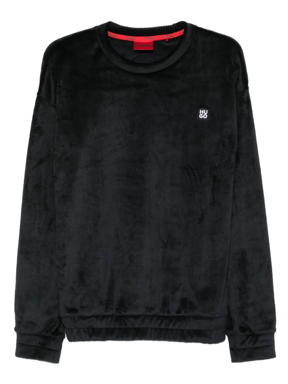 HUGO pull en velours à design nervuré | noir | Image 1