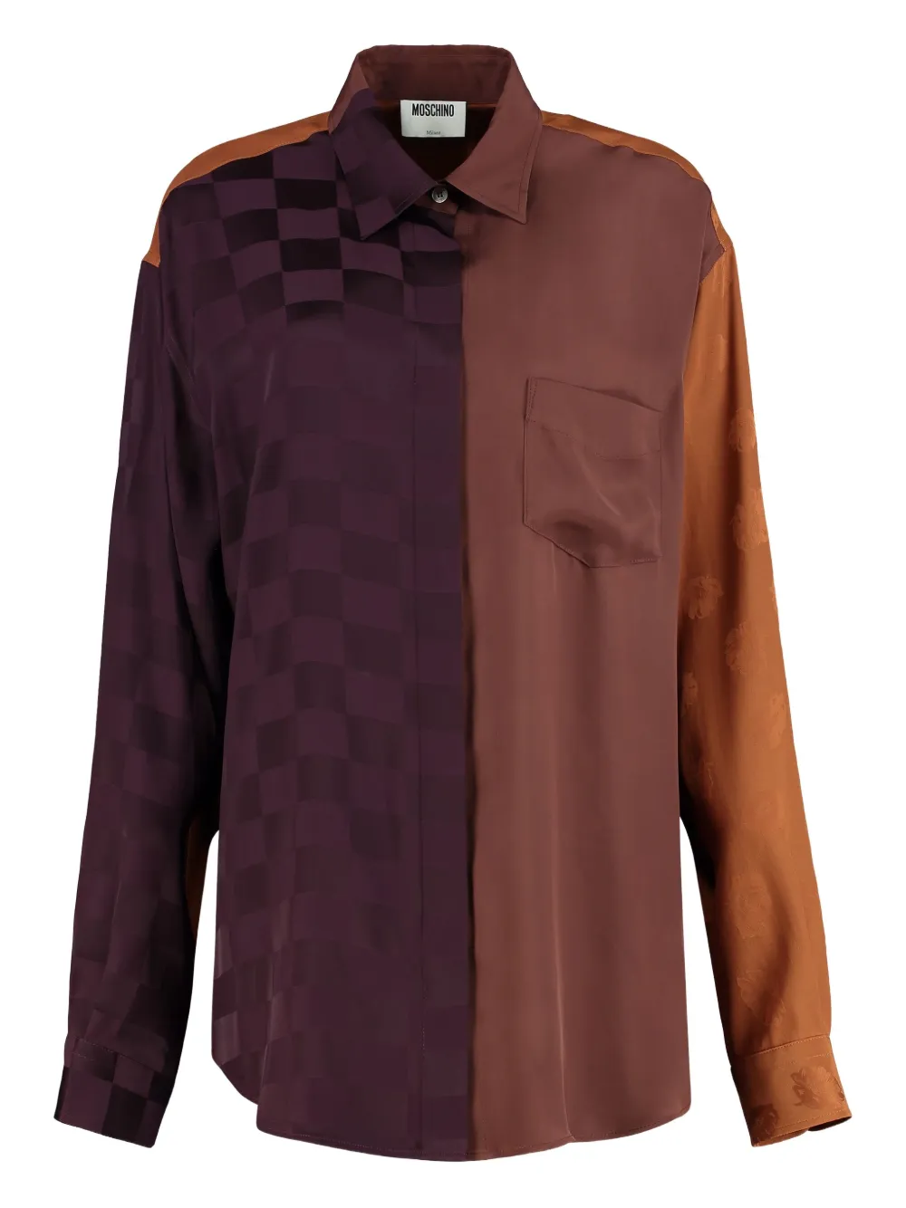 Moschino Couture Silk Blend Shirt In Multi