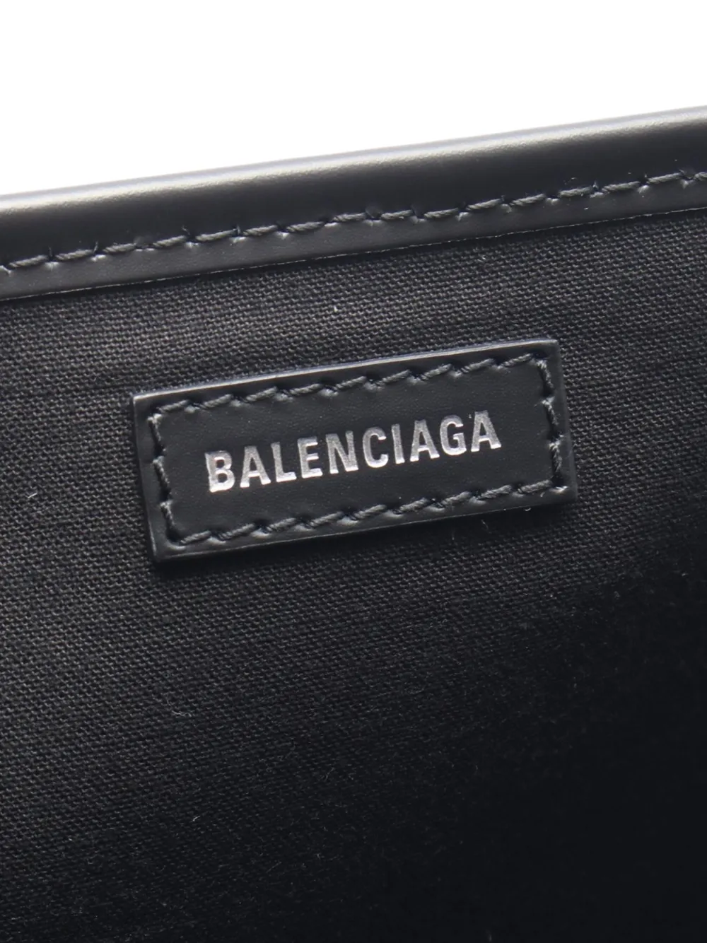 Pre-owned Balenciaga 2000-2025 Canvas Navy Cabas S Tote Bag In Black