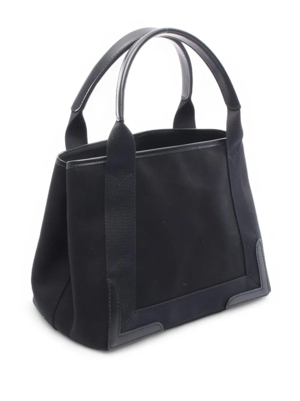 Pre-owned Balenciaga 2000-2025 Canvas Navy Cabas S Tote Bag In Black