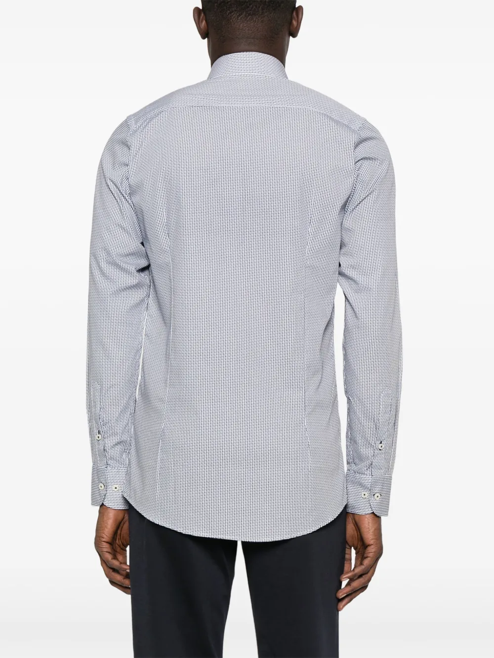 Sand Checked Long-sleeved Shirt In Blue