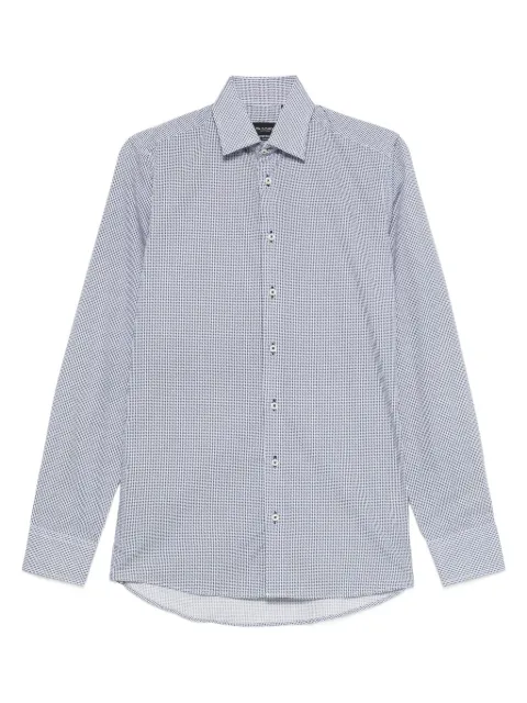 Sand checked long-sleeved shirt