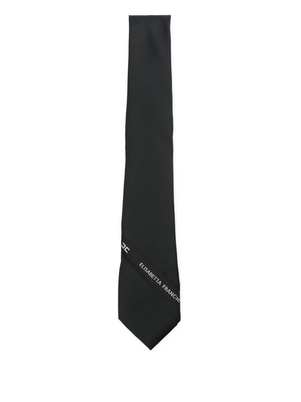 Elisabetta Franchi logo-tape tie | Black | Image 1