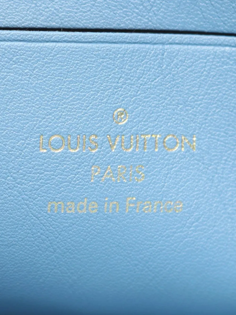 Pre-owned Louis Vuitton 2019 Embroidered Monogram Denim New Wave Zipped Pochette Clutch Bag In Blue