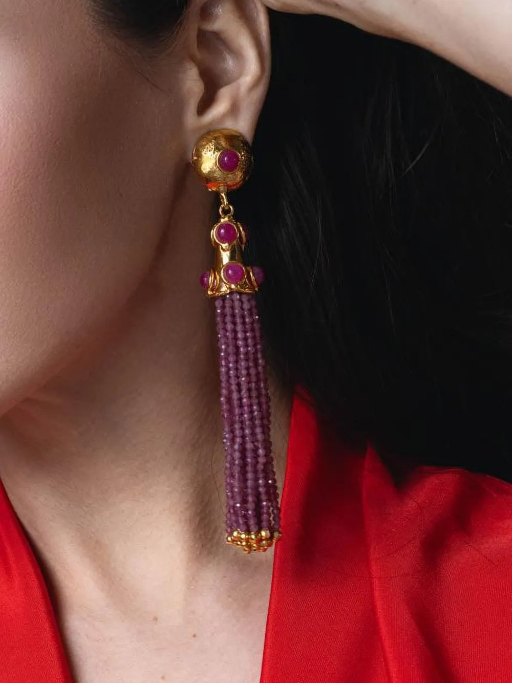  Sylvia Toledano Gio Tassel Earrings - Purple 