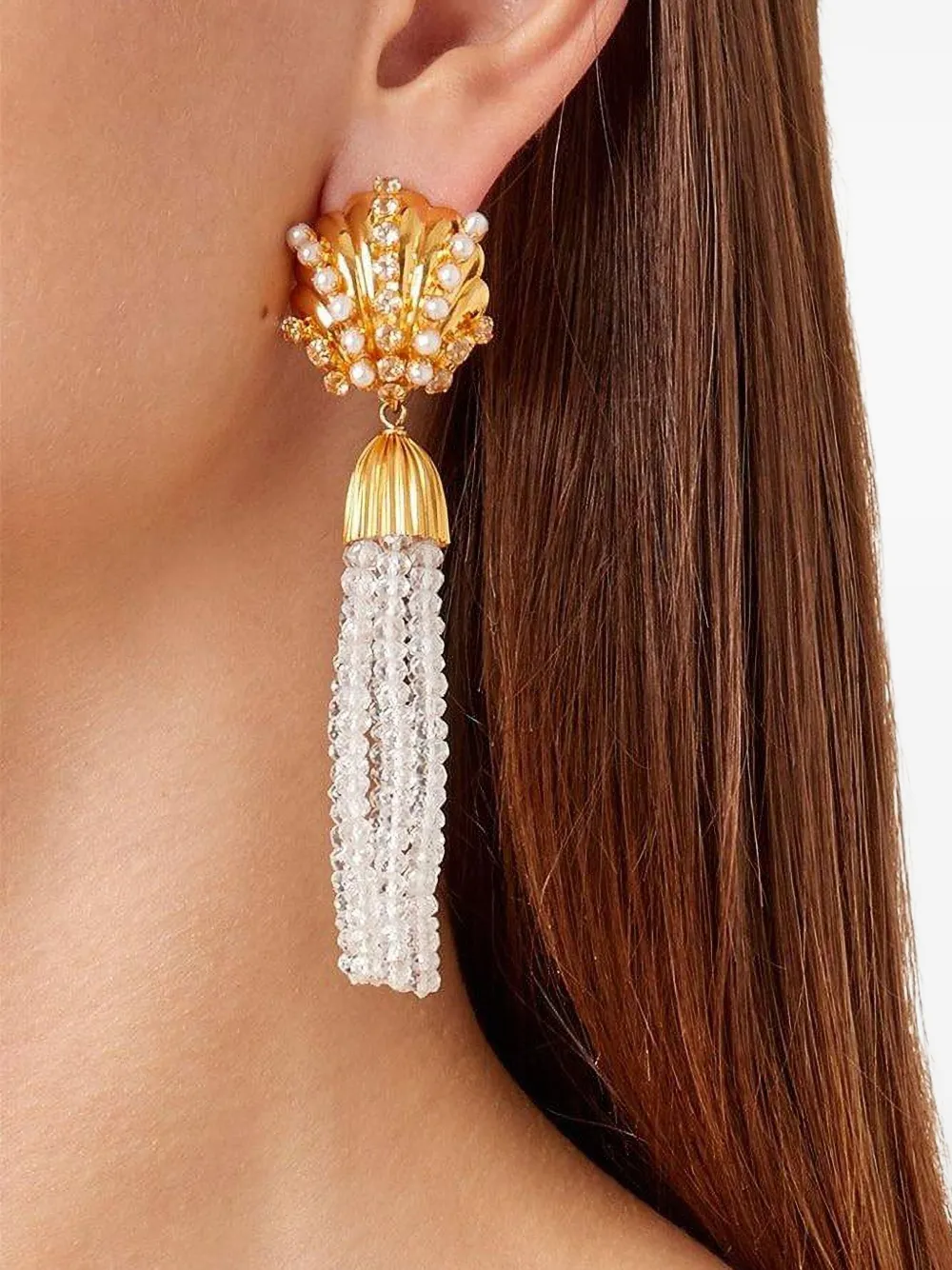 Bounkit Jewelry Oorbellen verfraaid met kristallen - Goud
