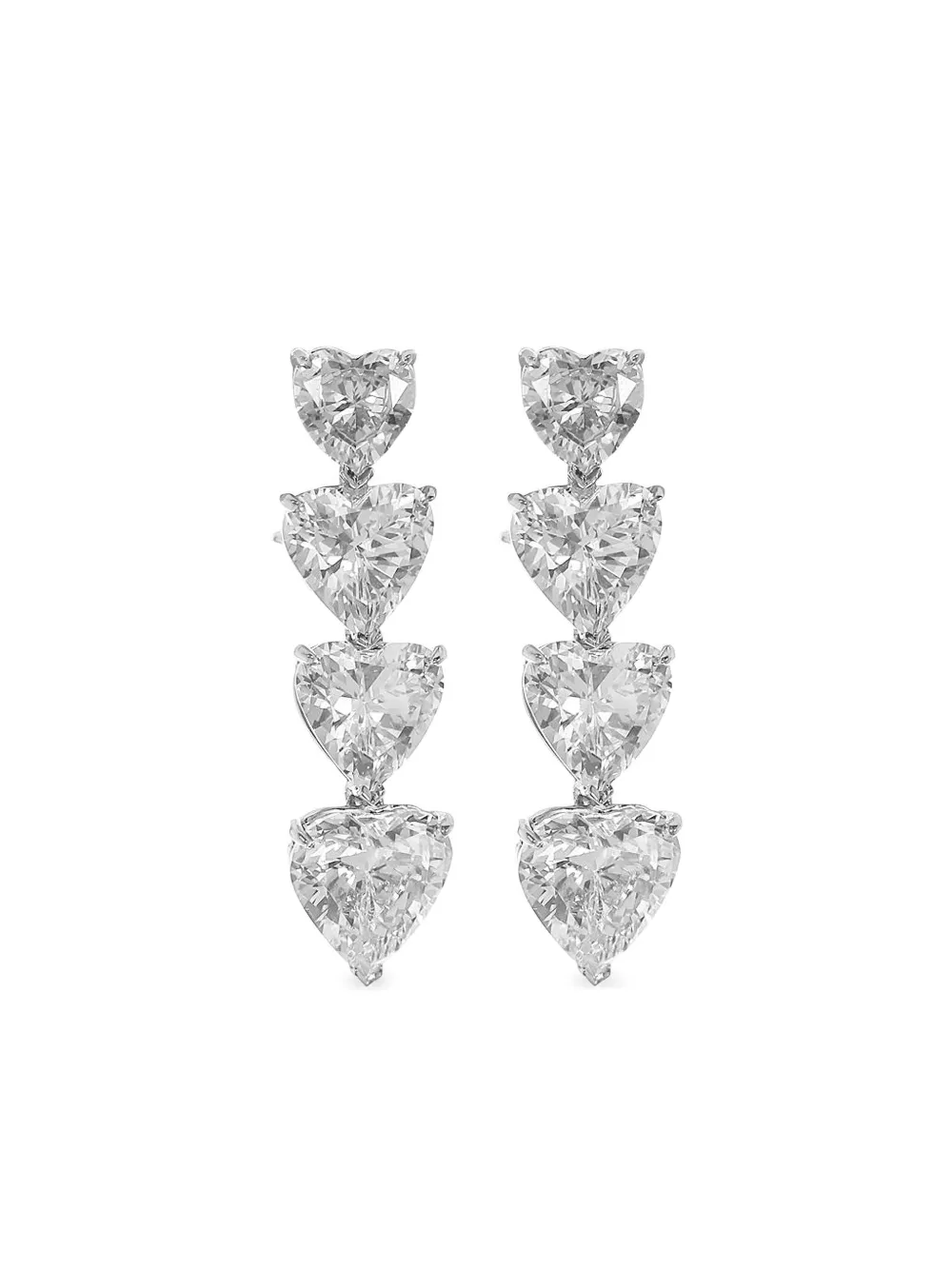 Fantasia by Deserio aretes en forma de corazón | plateado | Image 1