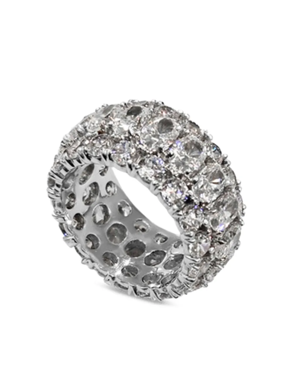 Fantasia By Deserio 14k White Gold Cubic Zirconia Eternity Ring In Metallic