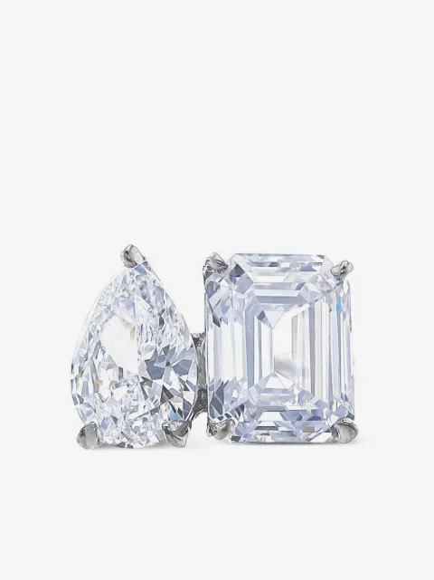 Fantasia by Deserio 14K white gold Toi et Moi cubic zirconia ring