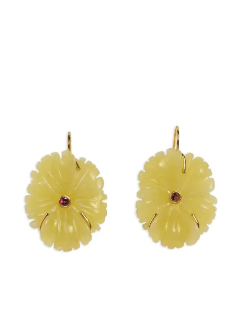 Lizzie Fortunato New Bloom flower-carved earrings