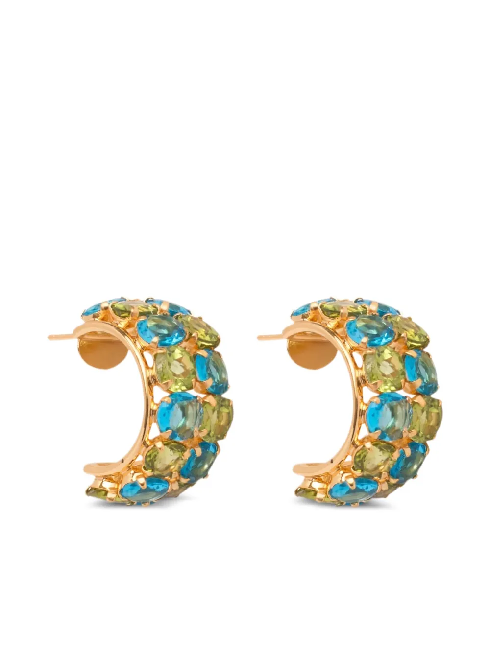 Bounkit Jewelry Sana ペリドット＆クォーツ フープピアス - ゴールドトーン