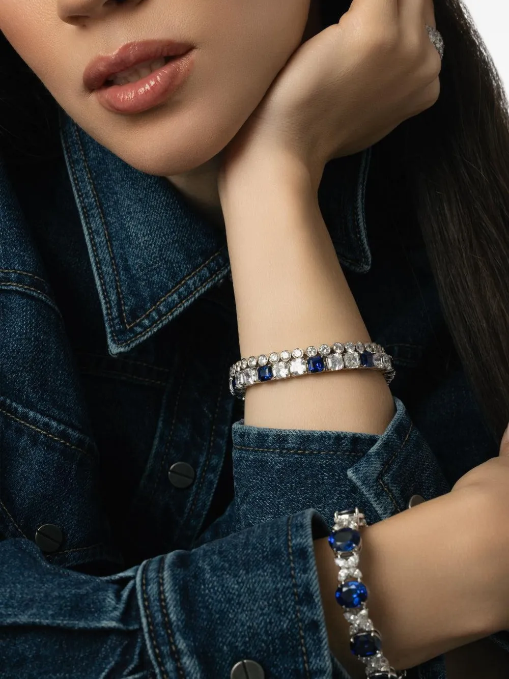 Fantasia By Deserio Alternating Sapphire And Diamond Bracelet In Brown