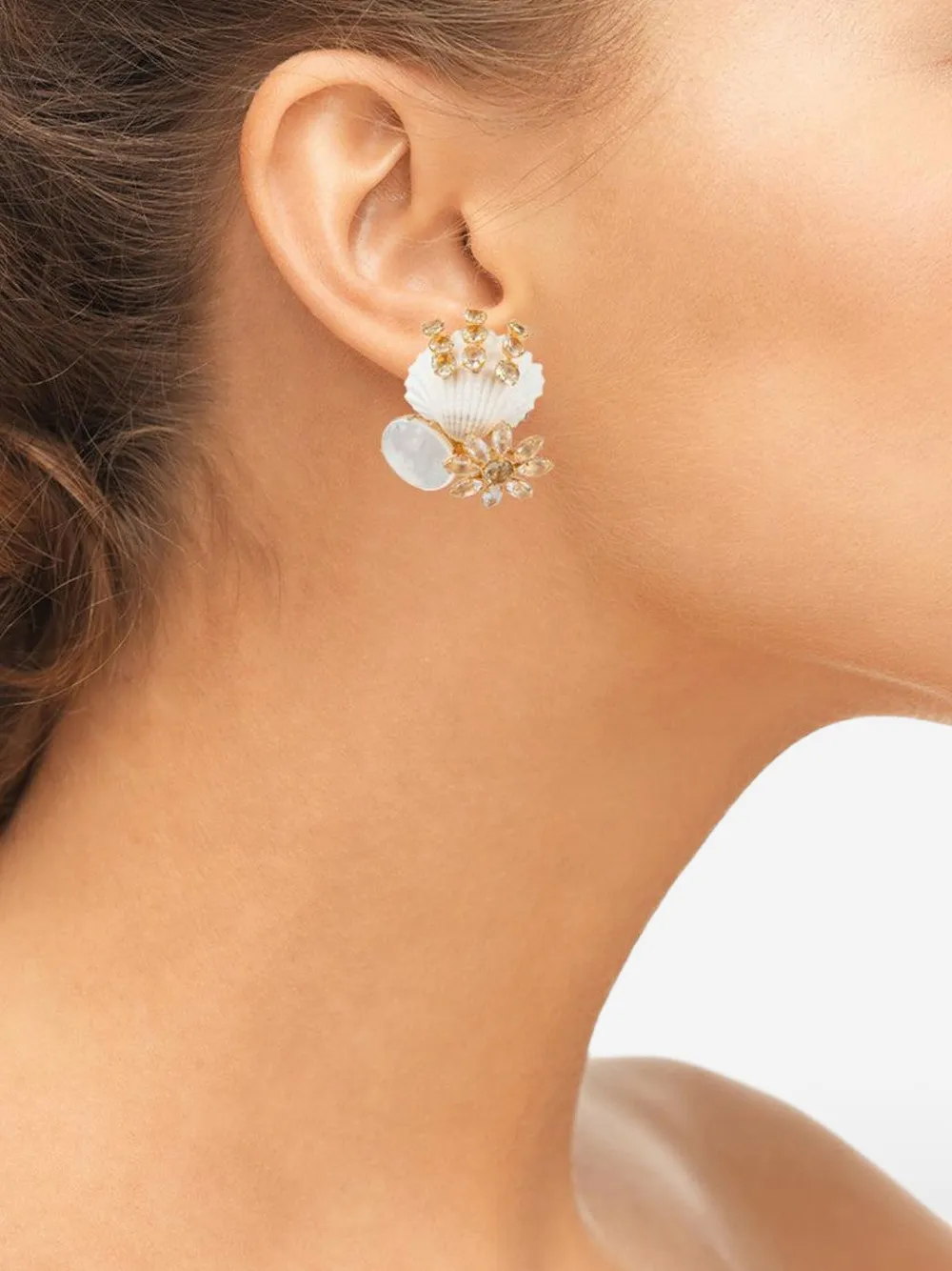 Bounkit Jewelry Oorbellen met bloemen - Goud