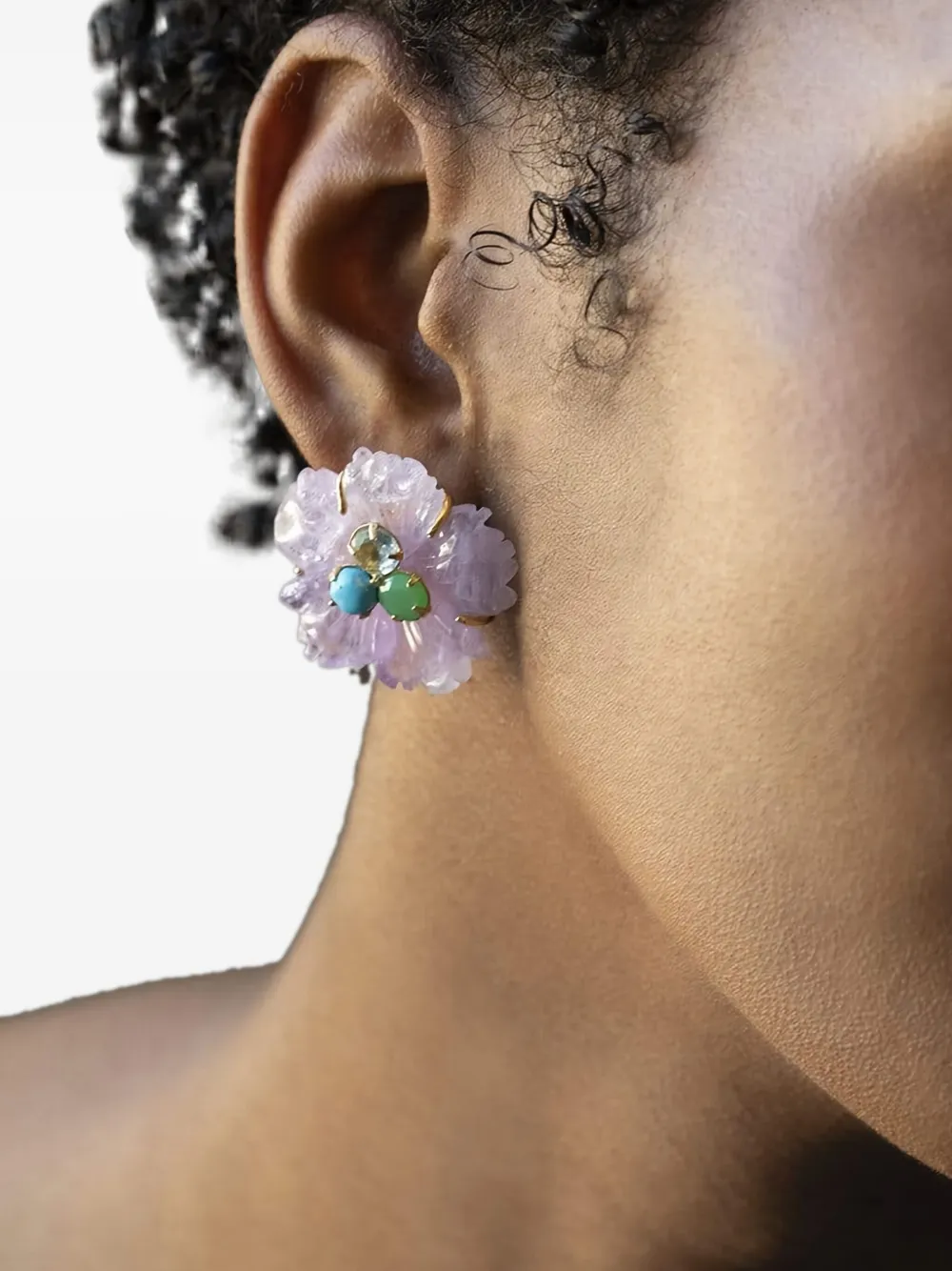 Bounkit Jewelry Oorbellen met bloemen - Goud