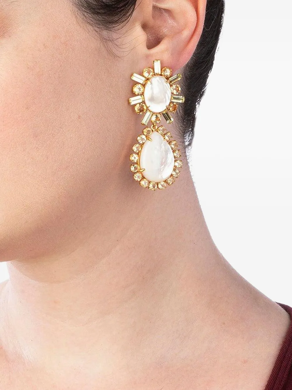 Bounkit Jewelry Oorbellen met parel - Wit