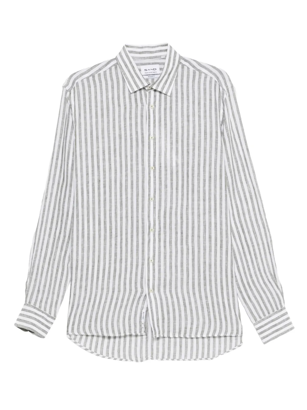 Sand striped linen shirt | Green | Image 1