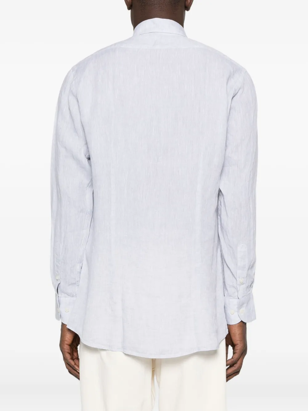 Sand Long-sleeve Linen Shirt In White